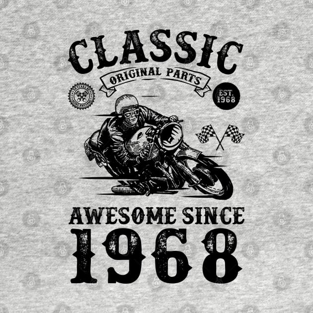 50th Birthday Gift | 50 Years Old | Born in 1968 | Made in 1968 | Vintage Birthday Gift | Motorcycle Lover | Retro Bike Lover | Birthday Gift for Men by ahmed4411